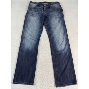 34 Heritage Jeans Mens 35x34 Blue Straight Leg Distressed Denim Turkey Classic‎